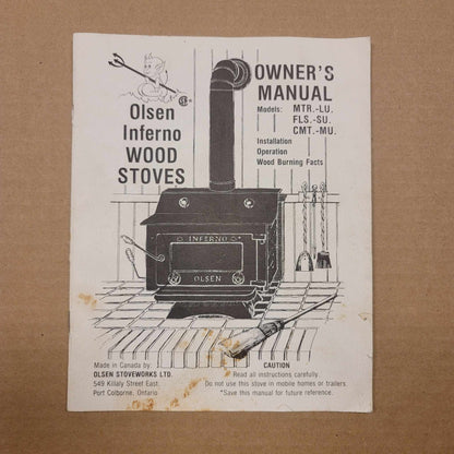 Olsen Inferno Wood Stove Manual