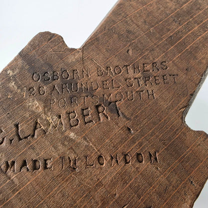 Antique Osborn Brothers Skew Rabbet Plane, London, Brass Depth Stop