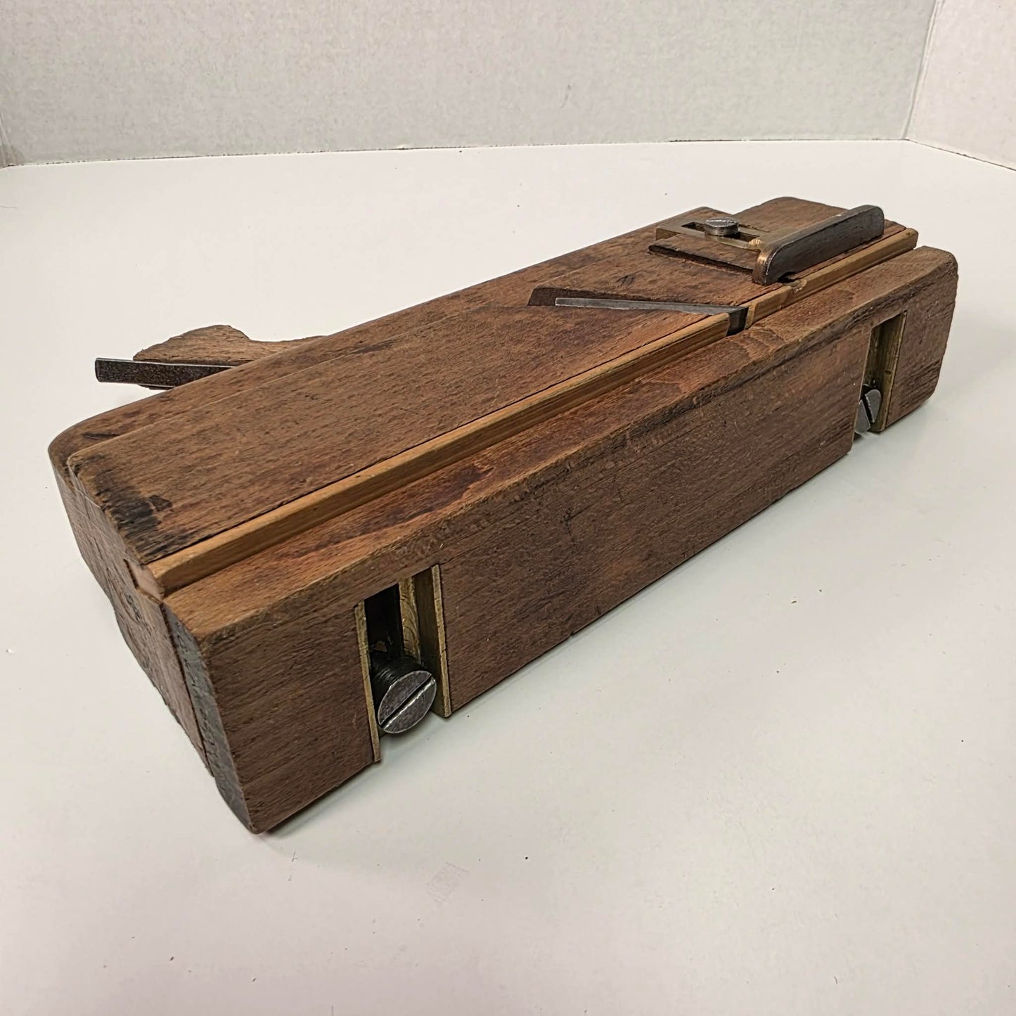 Antique Osborn Brothers Skew Rabbet Plane, London, Brass Depth Stop