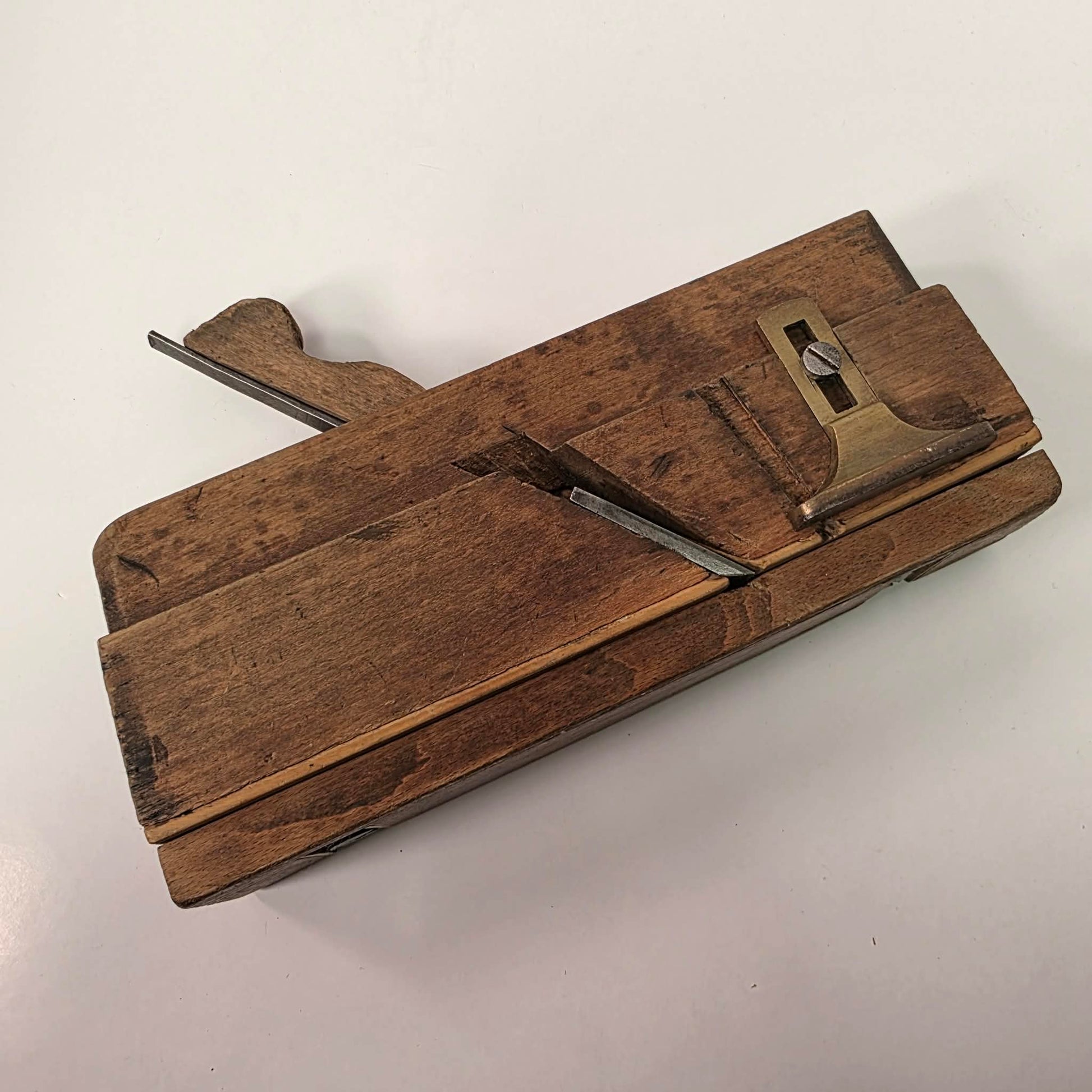 Antique Osborn Brothers Skew Rabbet Plane, London, Brass Depth Stop