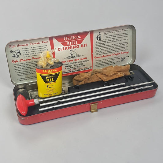 Vintage Outers 477 Hunter’s Gun Cleaning Kit with original advertising tin.