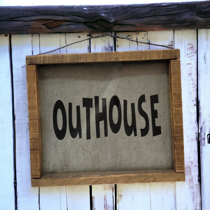 rustic outhouse sign bathroom sign farmhouse decor
