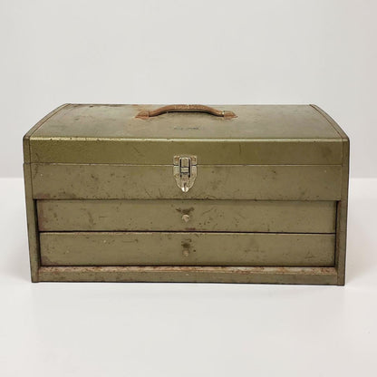 Vintage Park Tools machinist toolbox with pullout drawers and hinged top, made in USA.