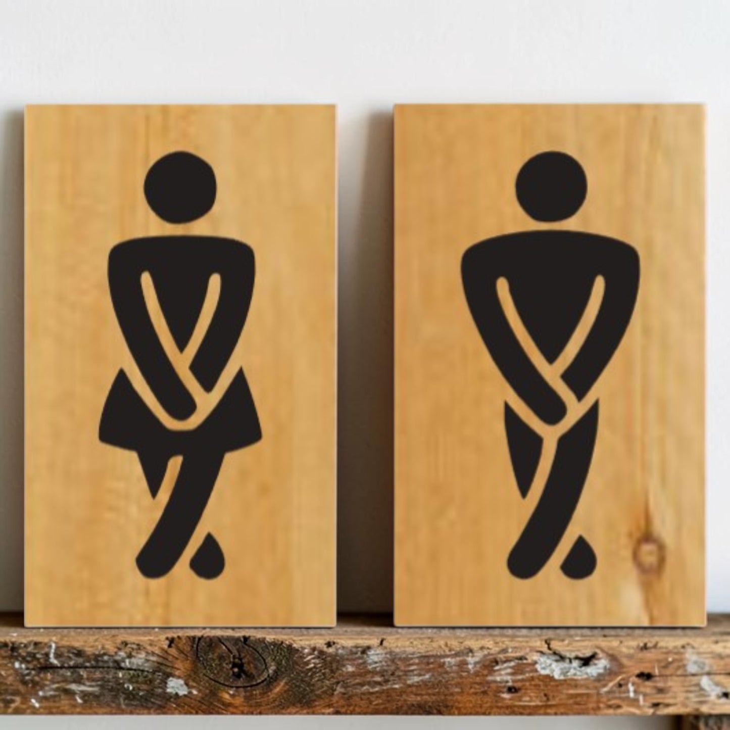 Funny bathroom sign man
Funny bathroom sign woman
Humor restroom wood sign
Cabin bathroom decor sign
Handmade restroom sign set