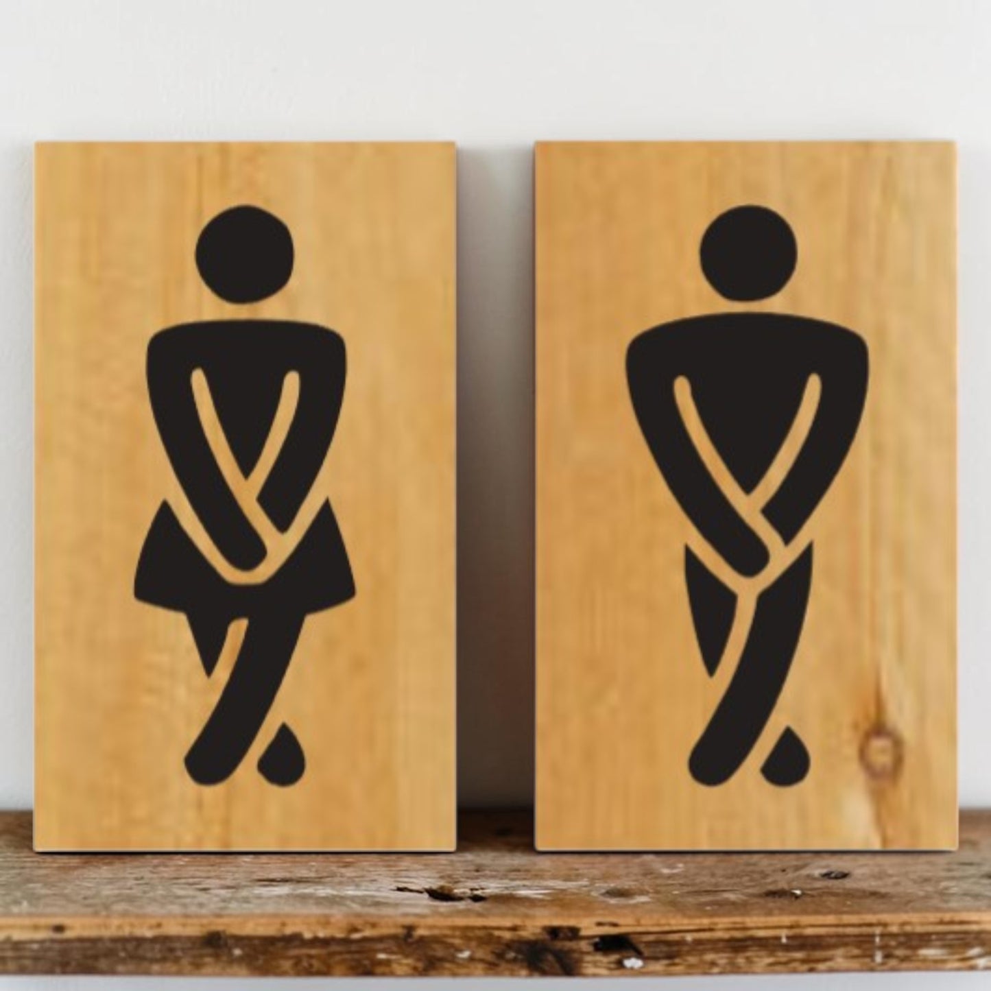 Funny bathroom sign man
Funny bathroom sign woman
Humor restroom wood sign
Cabin bathroom decor sign
Handmade restroom sign set