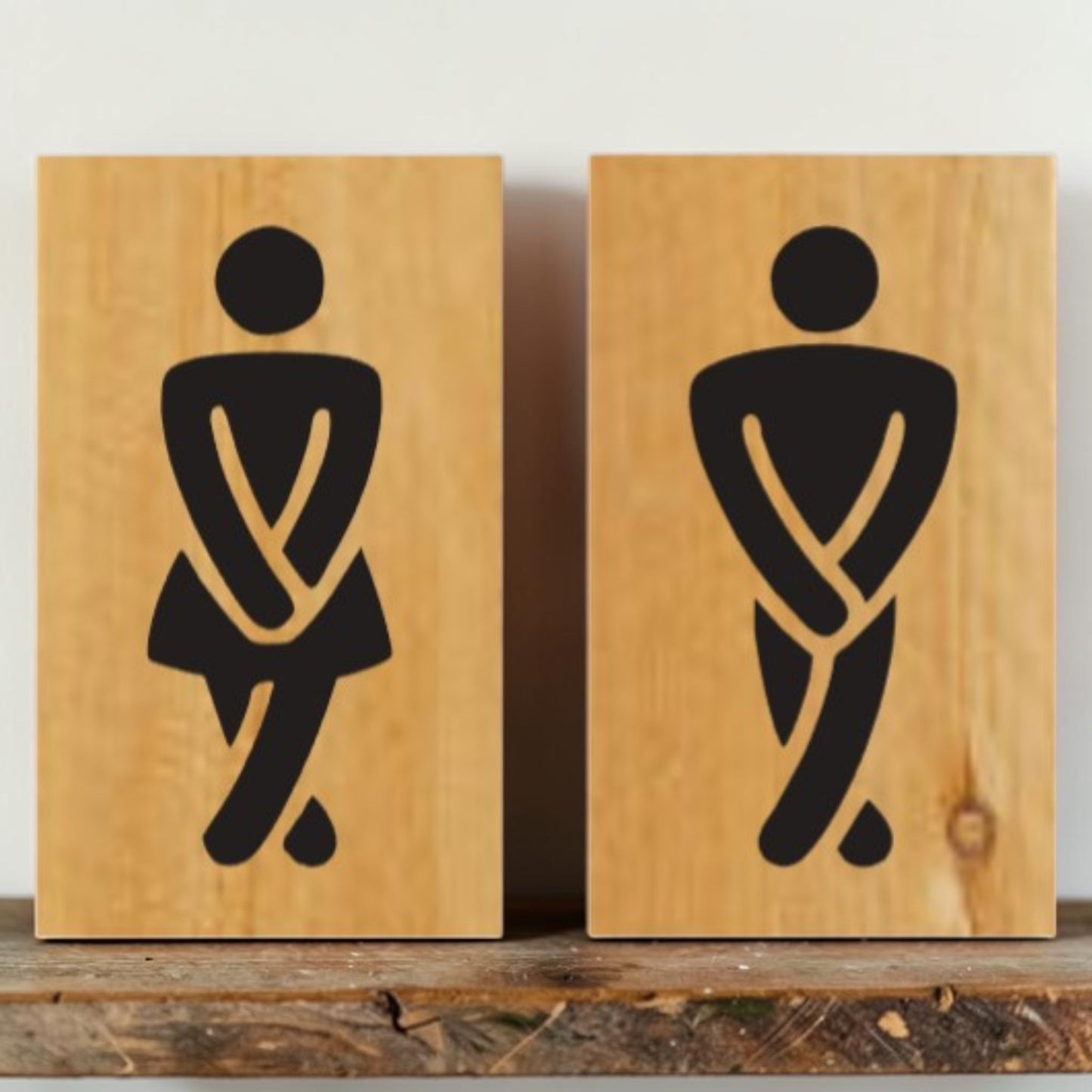 Funny bathroom sign man
Funny bathroom sign woman
Humor restroom wood sign
Cabin bathroom decor sign
Handmade restroom sign set