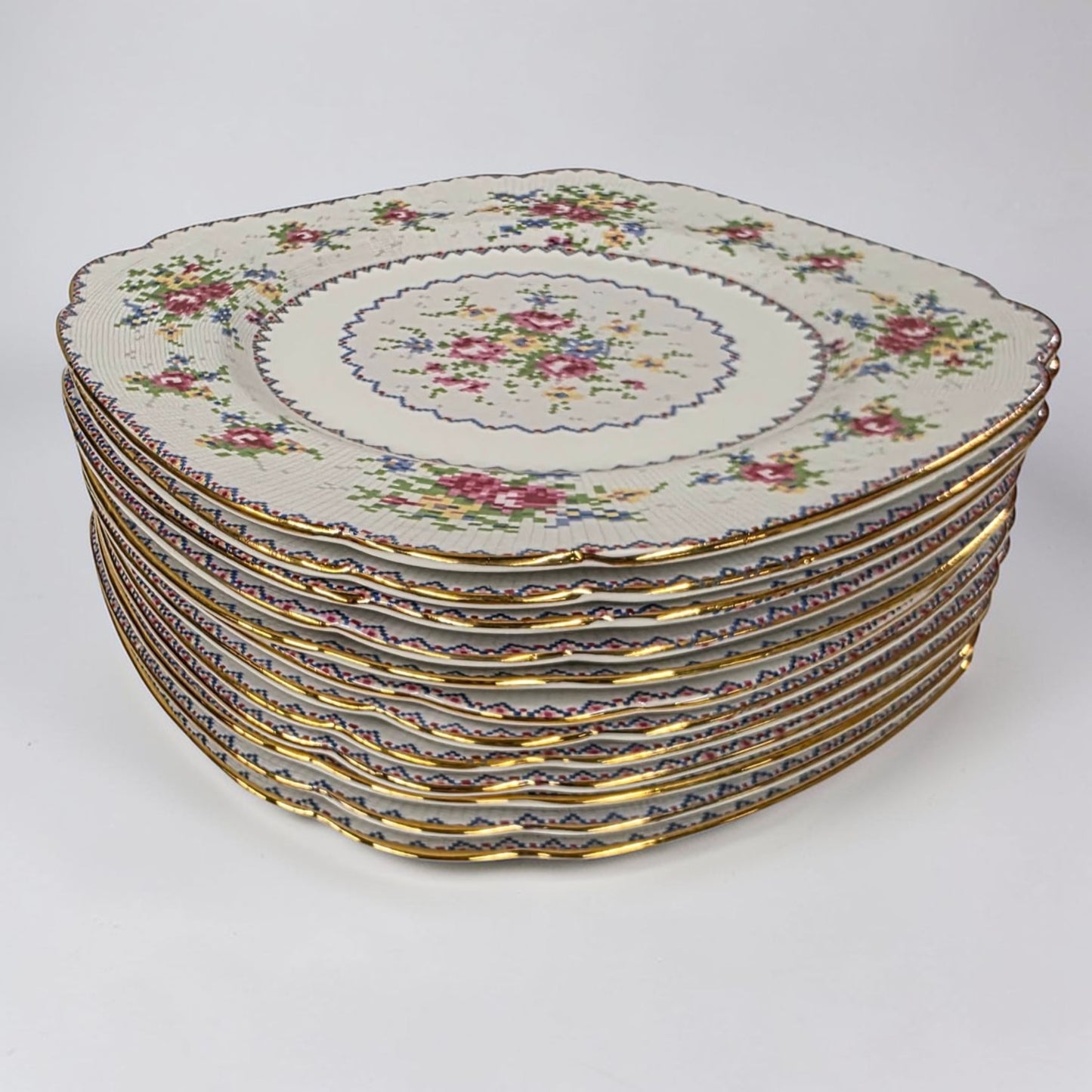 Antique Royal Albert Petit Point Dinner Plates