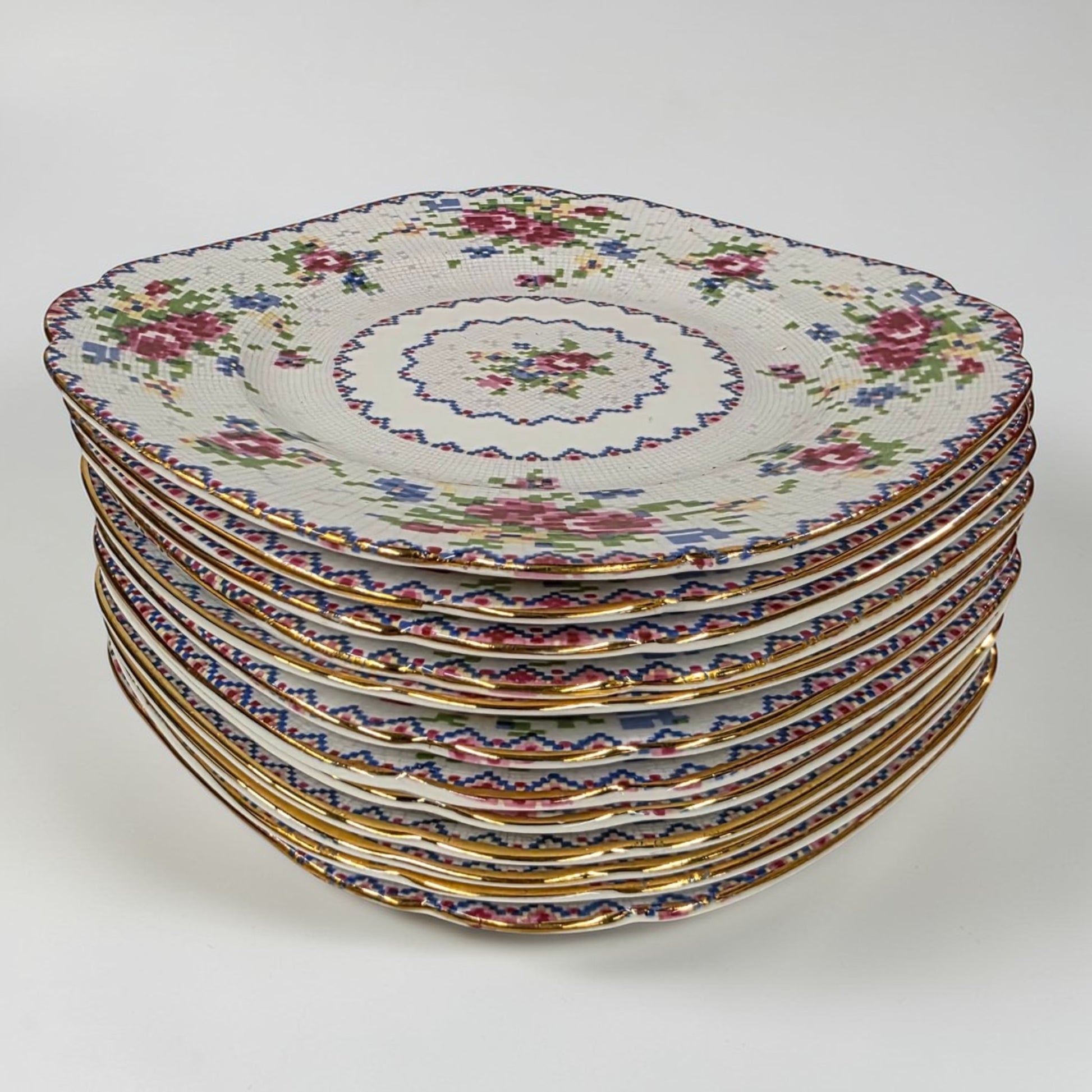 Antique Royal Albert Petit Point Dessert Plates