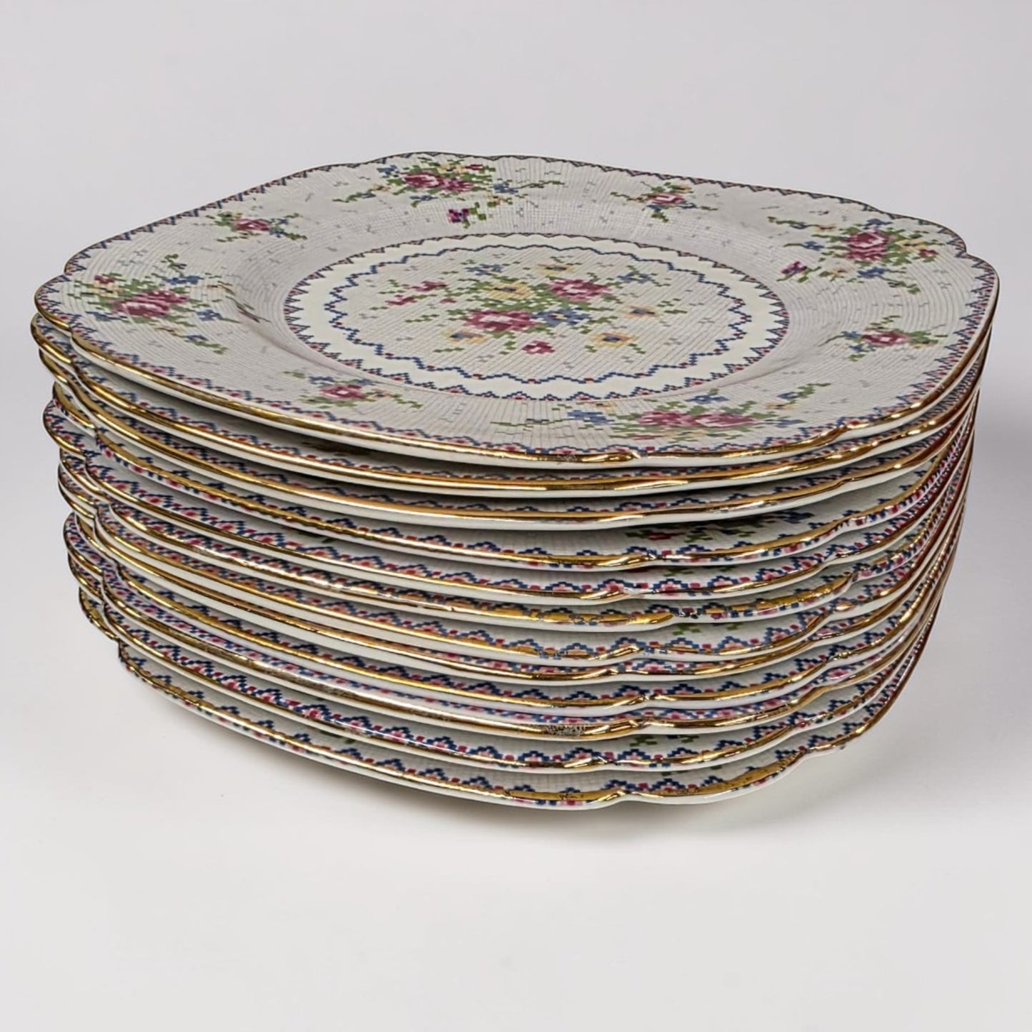 Antique Royal Albert Petit Point Square Plates