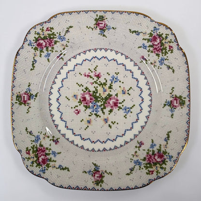 Antique Royal Albert Petit Point Square Plates