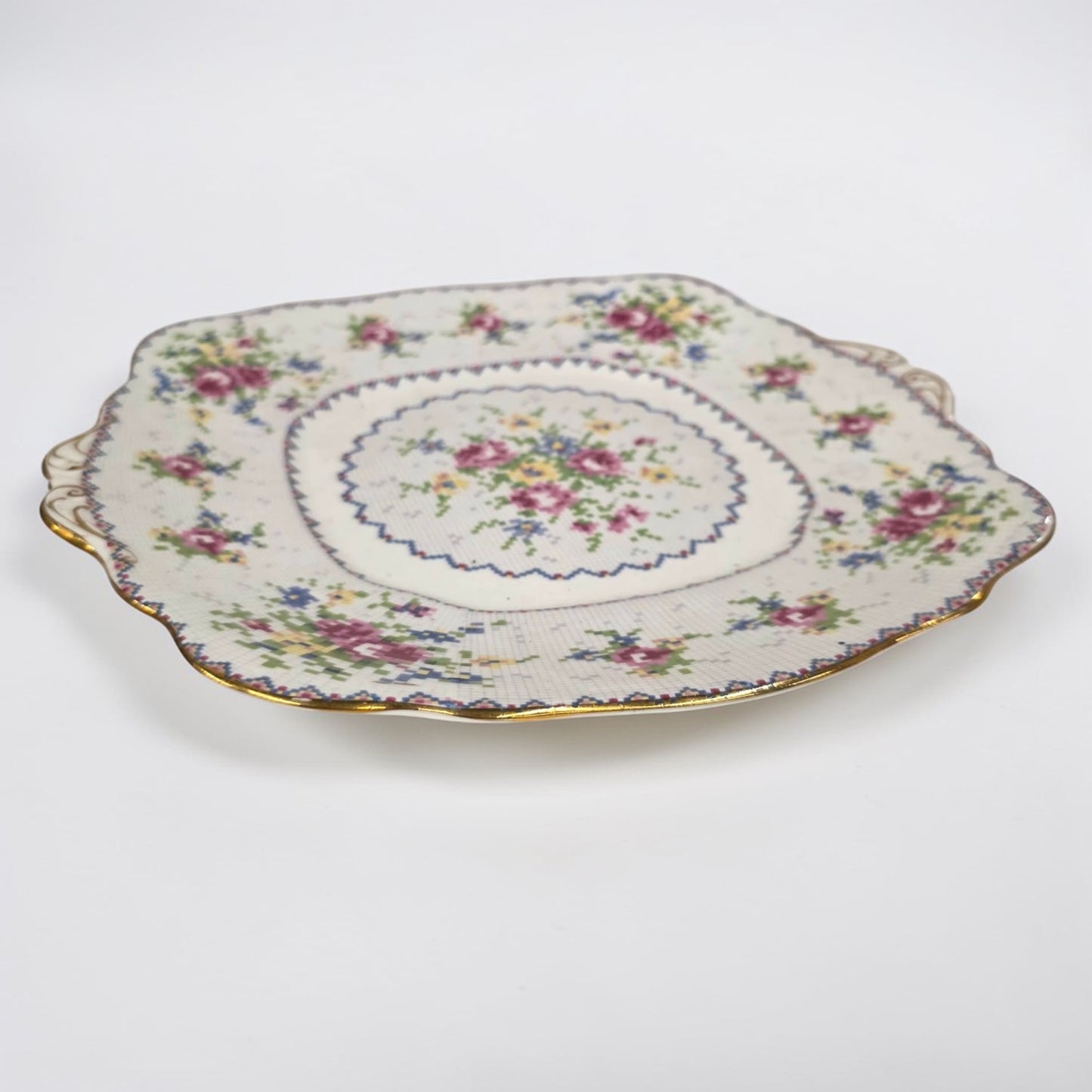 Antique Royal Albert Petit Point Cake Plate