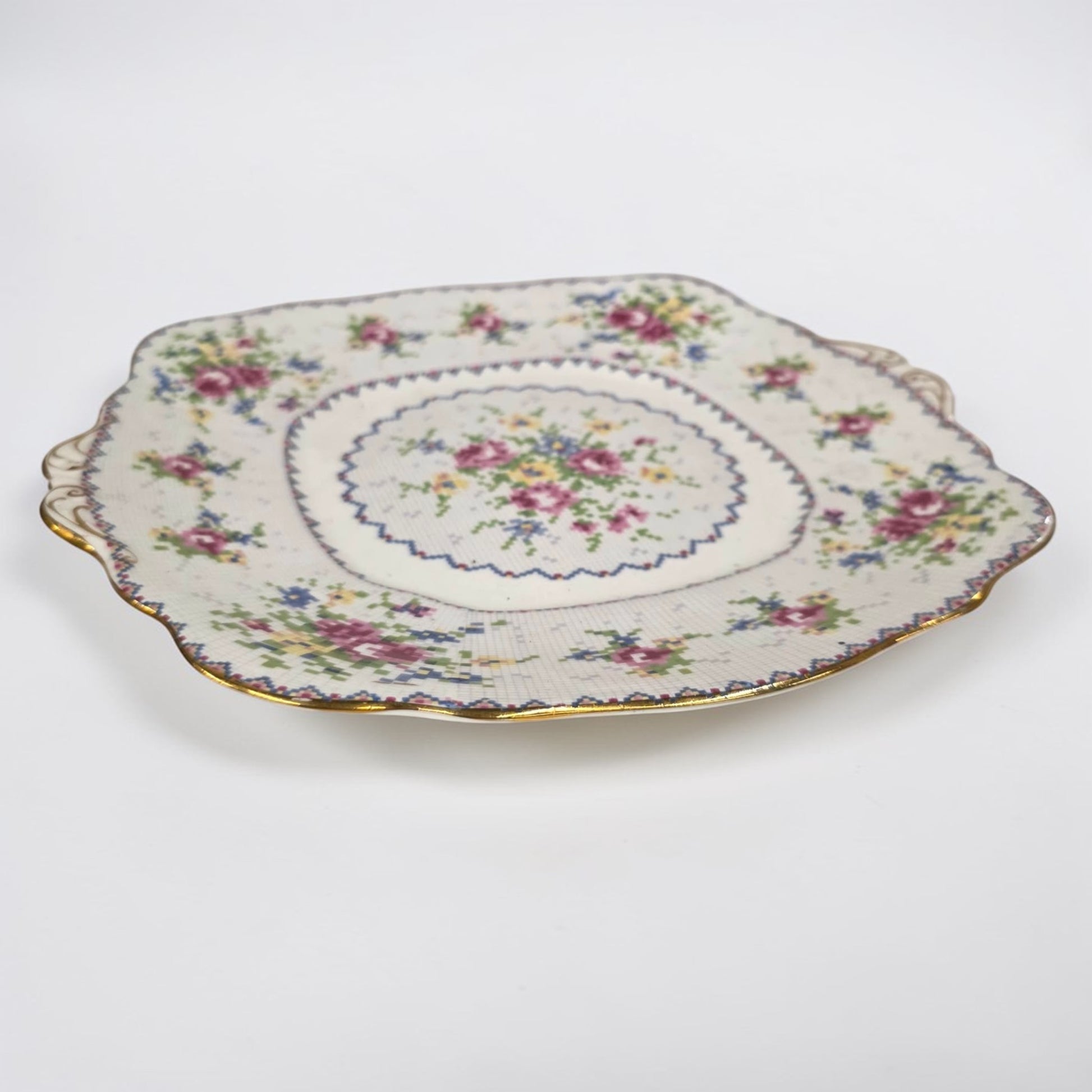 Antique Royal Albert Petit Point Cake Plate