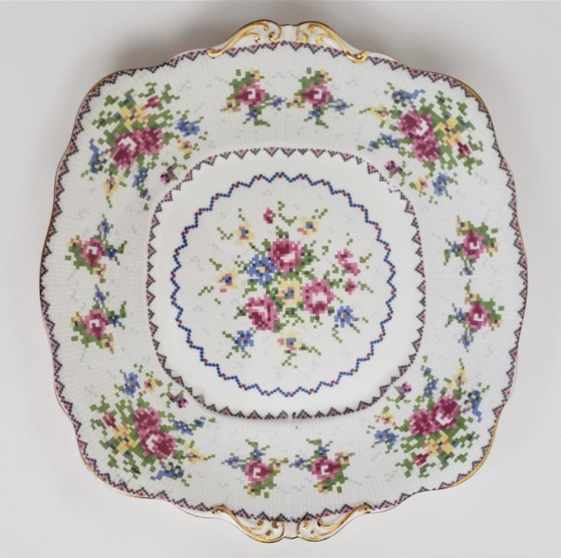 Antique Royal Albert Petit Point Cake Plate
