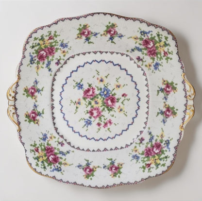 Antique Royal Albert Petit Point Cake Plate