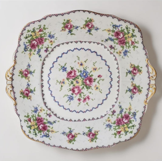 Antique Royal Albert Petit Point Cake Plate