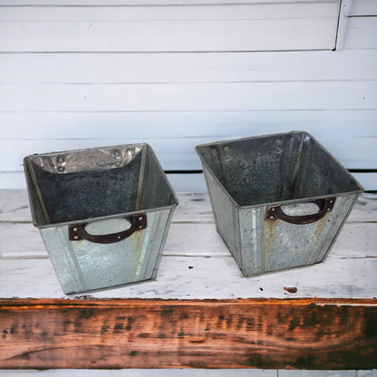 Rustic Metal Herb Planters