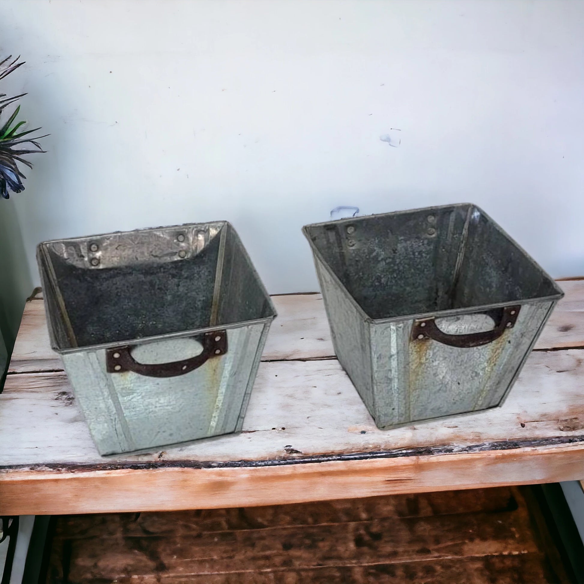 Rustic Metal Herb Planters