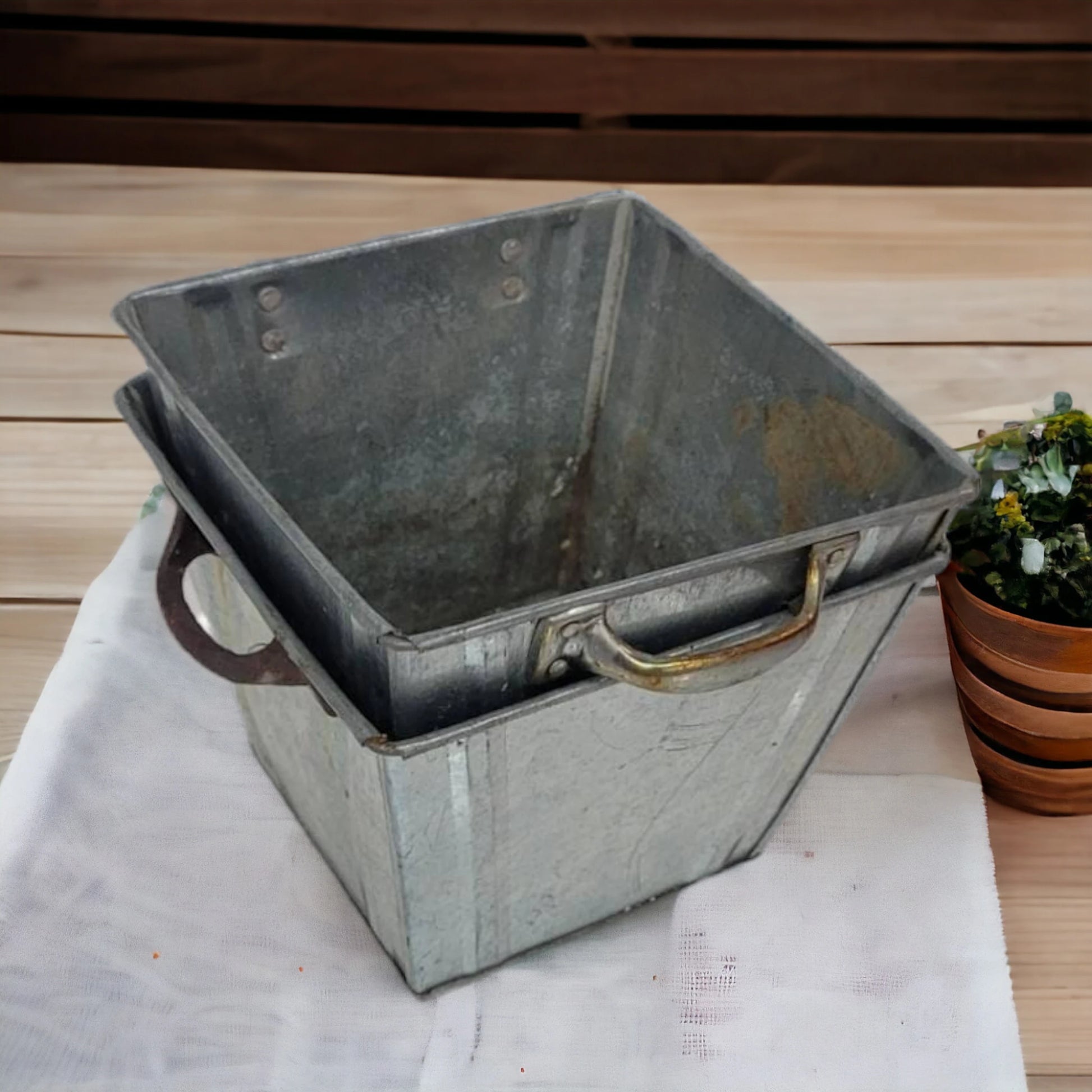 Rustic Metal Herb Planters