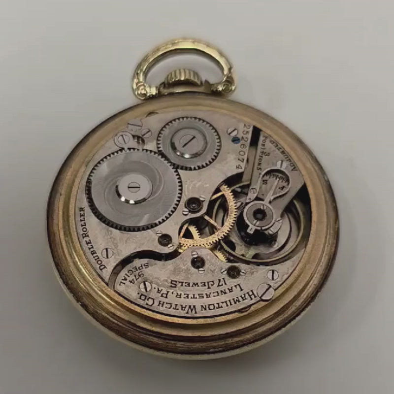 Hamilton 974 Railway Grade Pocket Watch 17 Jewels Gold Filled Keystone