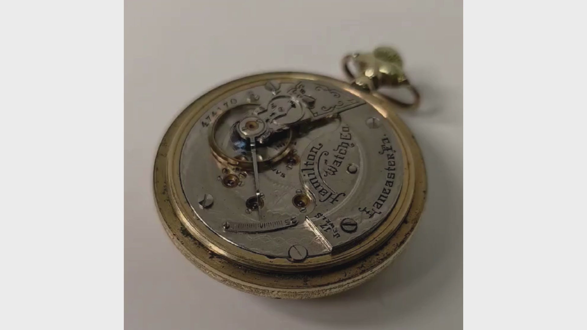 Hamilton Railroad Grade Pocket Watch Gold Filled Lever Set 17 Jewel Montgomery Dial