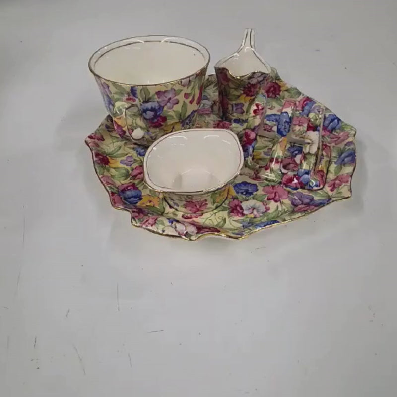 Antique Royal Winton Grimwades Sweet Pea Chintz Breakfast Set 