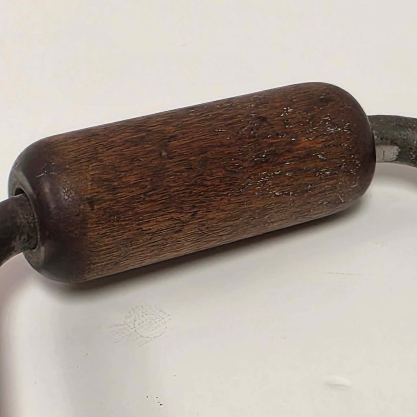 Antique petite hand-powered woodworking bit brace measuring 11 inches.
