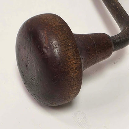 Antique petite hand-powered woodworking bit brace measuring 11 inches.
