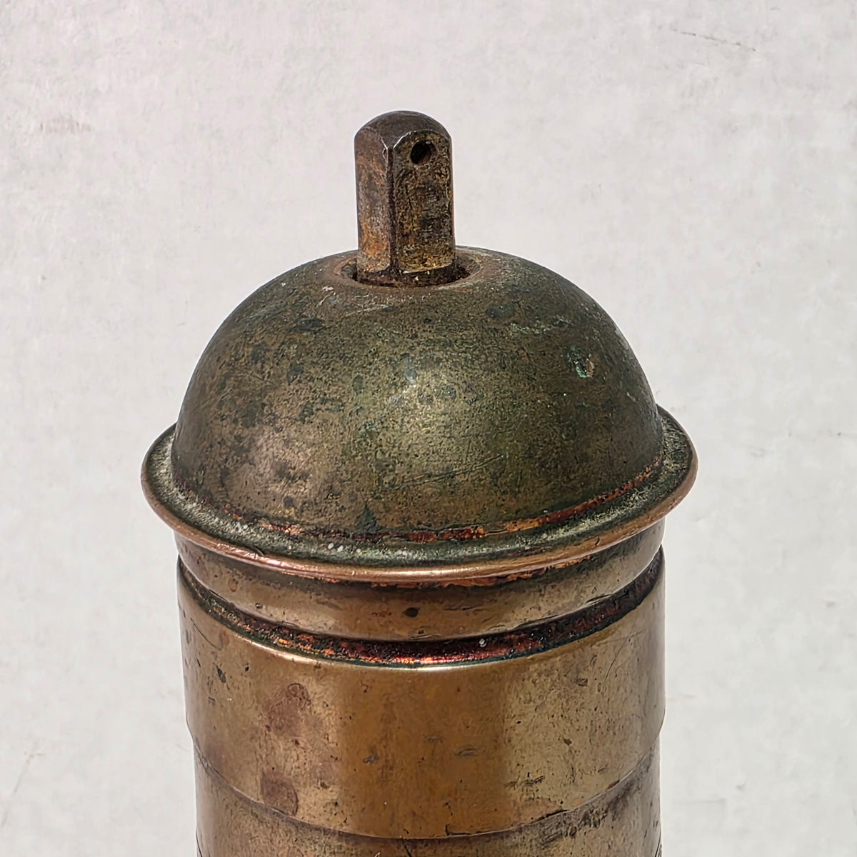 Nine-inch primitive antique hand-crank pepper grinder