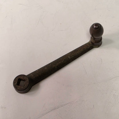 Nine-inch primitive antique hand-crank pepper grinder