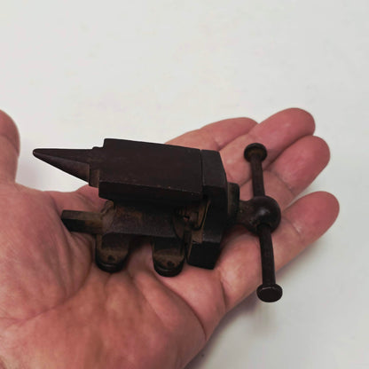 Antique Miniature Jeweler's Vise with Built-In Anvil – Primitive Bench Vise - Wainfleet Trading Post