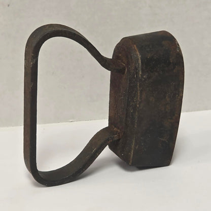 Late 19th-century antique tugboat-style cast iron sad clothes iron from Troy New York.
