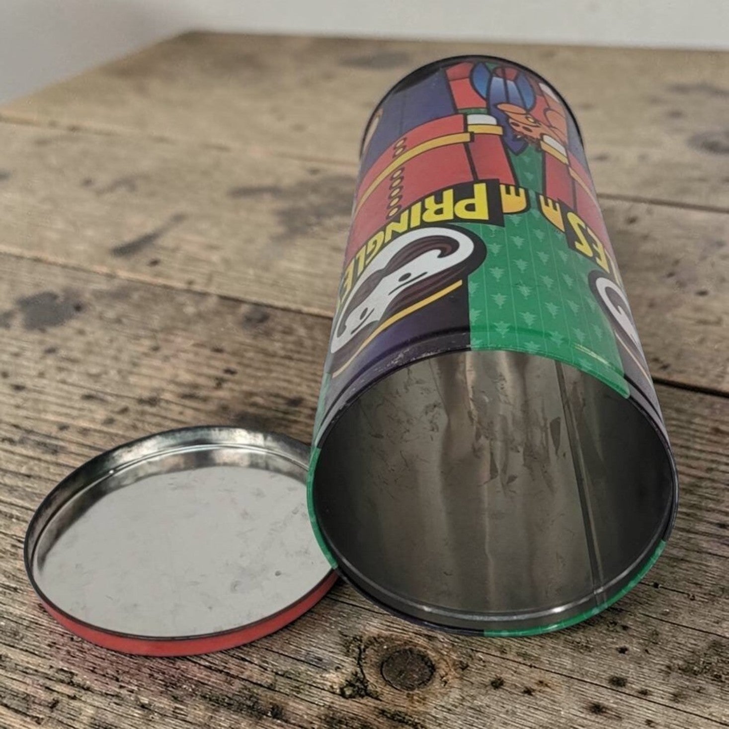 Vintage Giant Pringles Nutcracker Can – 16" Holiday Novelty Storage Tin - Wainfleet Trading Post