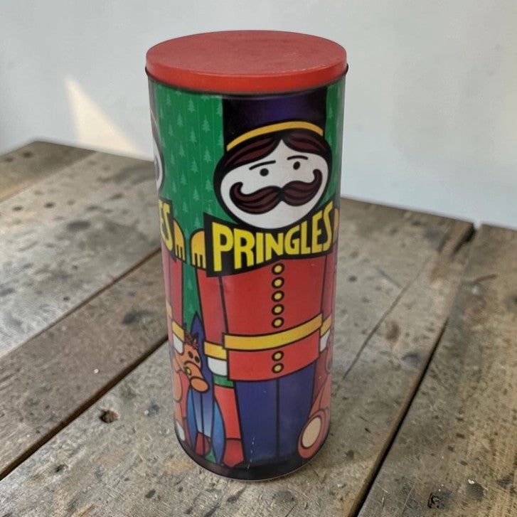 Vintage Giant Pringles Nutcracker Can – 16" Holiday Novelty Storage Tin - Wainfleet Trading Post