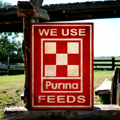 Purina Feeds Sign - Rustic Styled Farm Decor