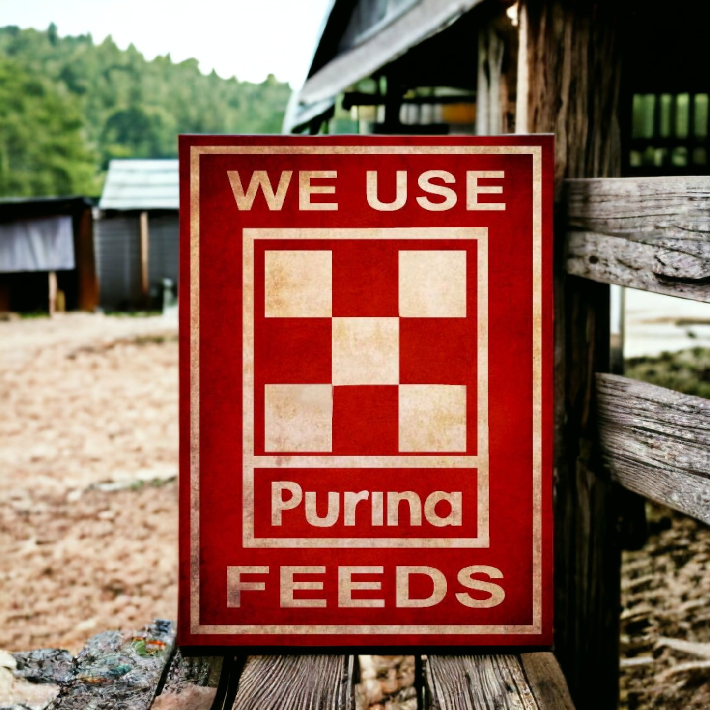 Purina Feeds Sign - Rustic Styled Farm Decor