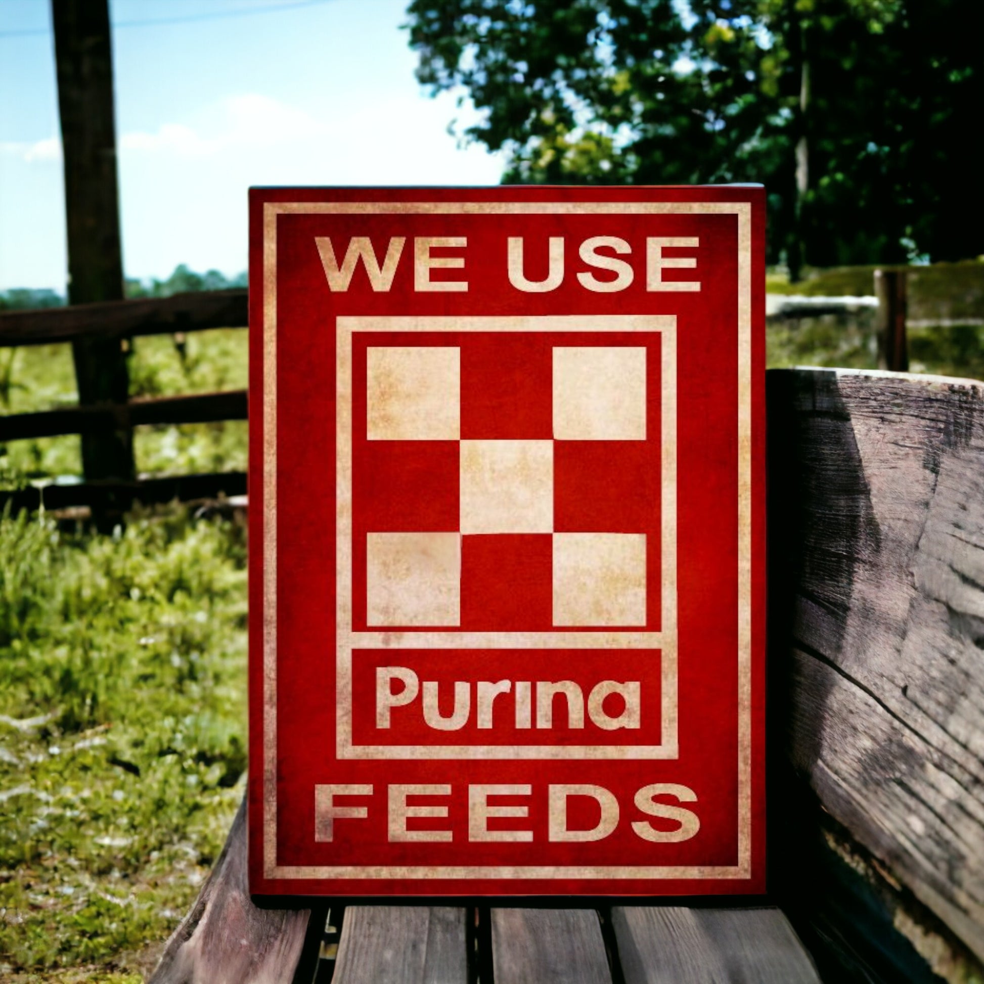 Purina Feeds Sign - Rustic Styled Farm Decor