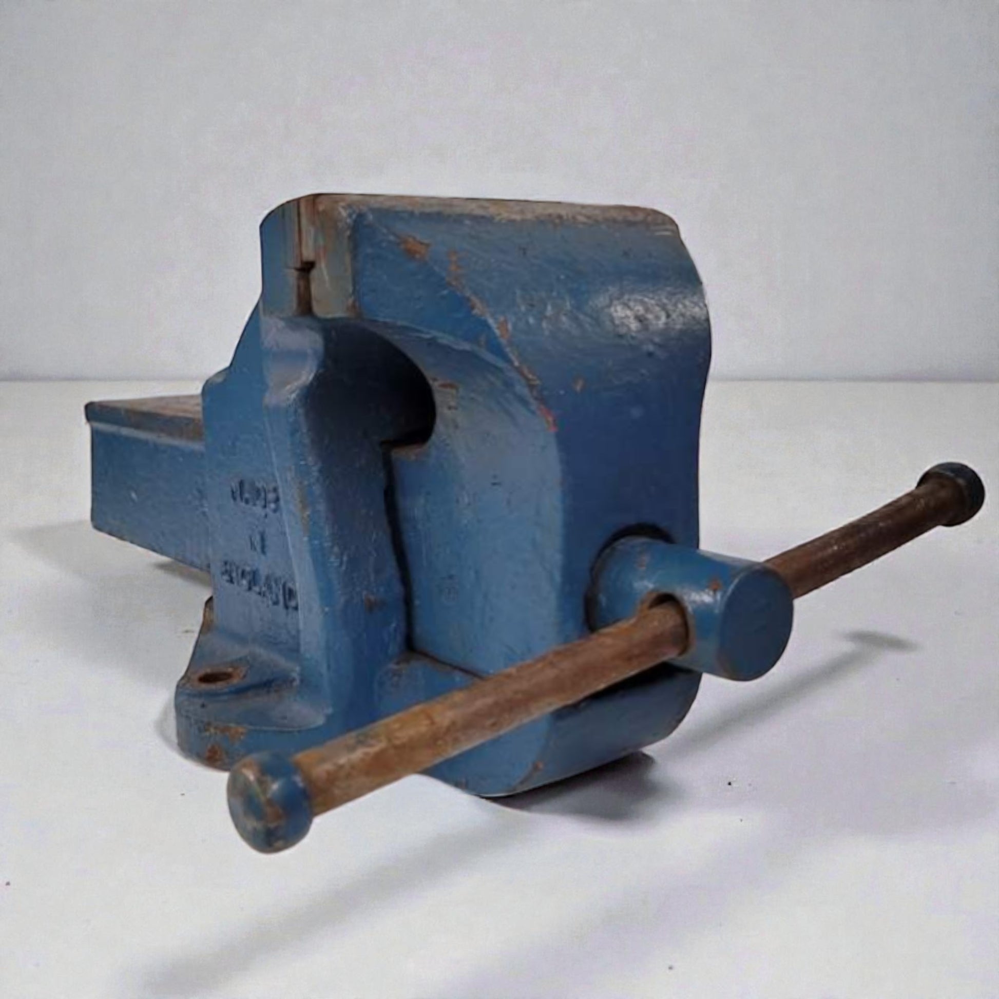 Blue 6" Record vise on a white background