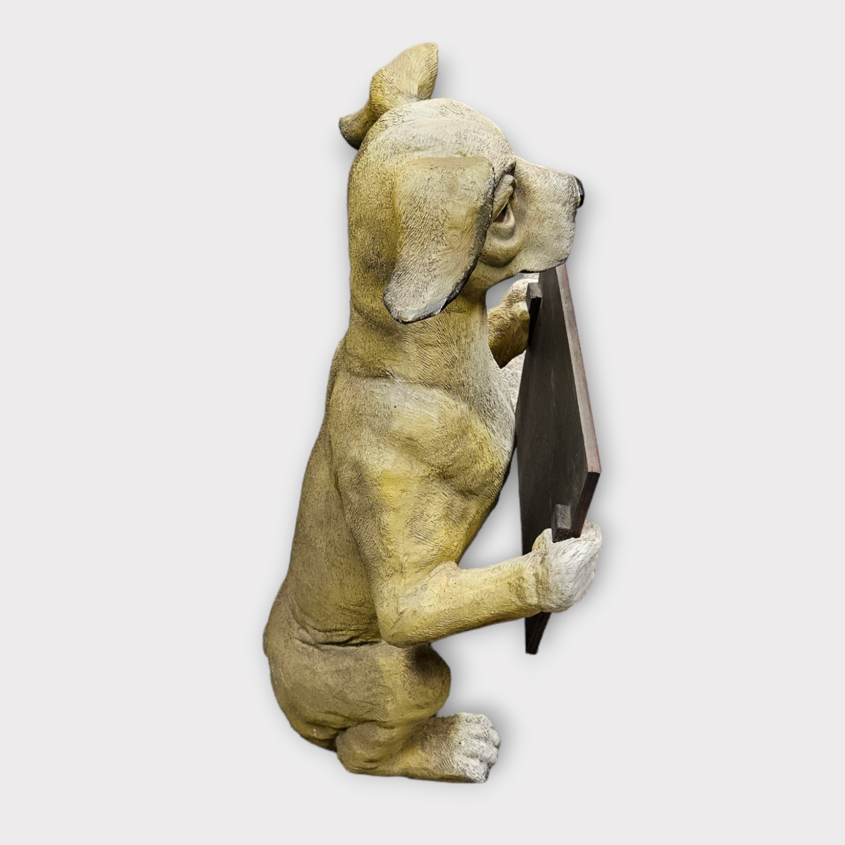 Novelty Dog Statue Holding Chalkboard Menu 