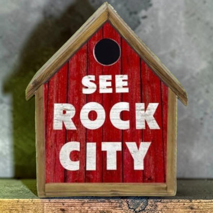 Rustic Handmade Birdhouse | Americana Style Sea Rock City Inspired