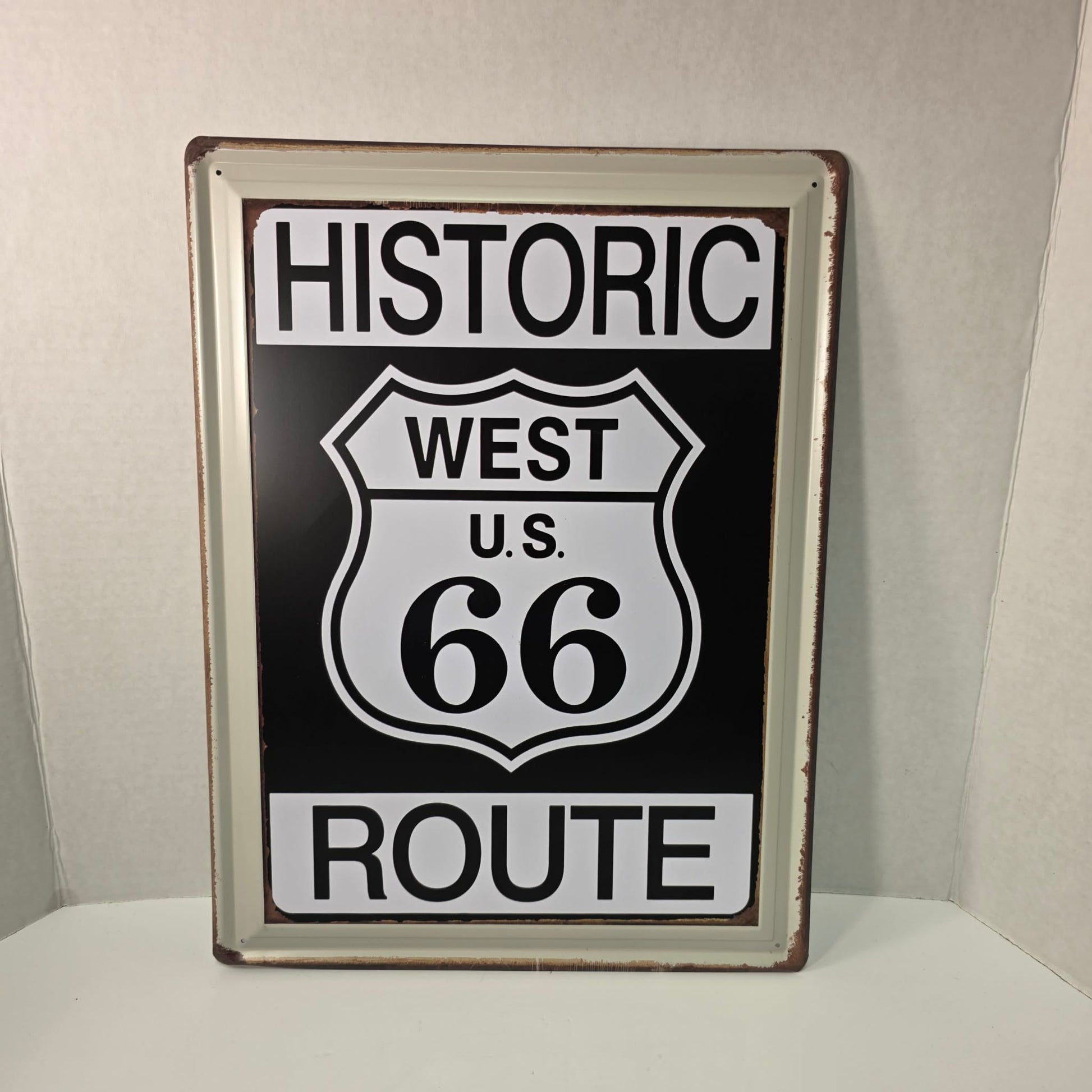 Historic Route West U.S. 66 Sign Metal 