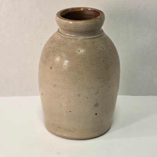 Primitive Salt Glaze Crock 8.5”