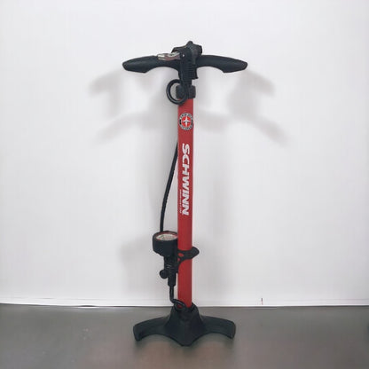 schwinn bicycle tire pump Air Sport Pro or Plus Frame Pump, Black, Pressure Gauge, For Mountain, Cruiser and Electric Bikes, with Frame Mount Attachment, Dual Head for Schrader and Presta Valves, Manual Air Enjoy the freedom of riding with Schwinn. Schwinn Aircenter Plus Floor Pump