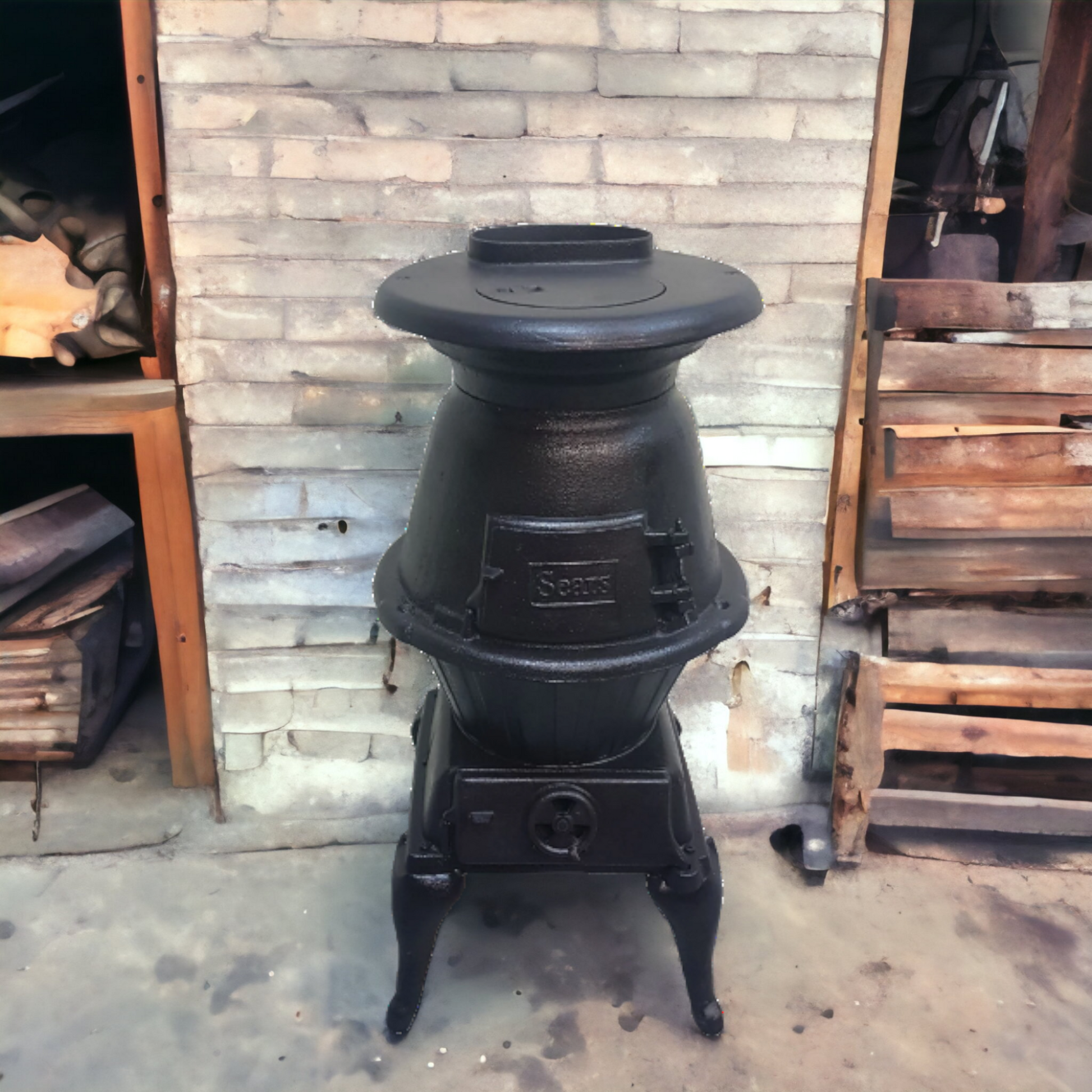 Vintage Sears Roebuck pot bellied Wood Stove Cast Iron – Wainfleet Trading  Post