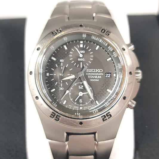 Seiko Men's Chronograph Titanium Watch – 100M Water Resistant