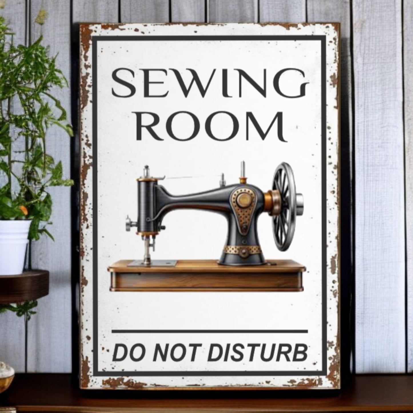 Rustic Sewing Room Do Not Disturb Sign Personalized Craft Room Wall Decor