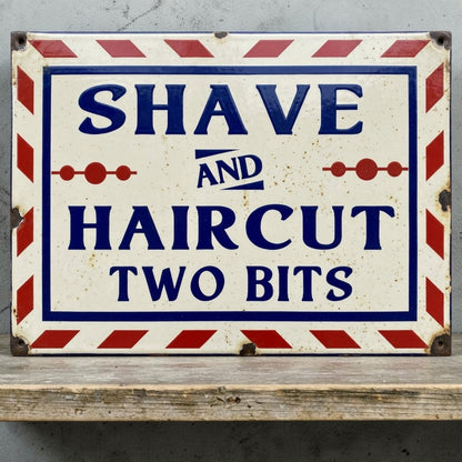 Classic two bits barber sign
