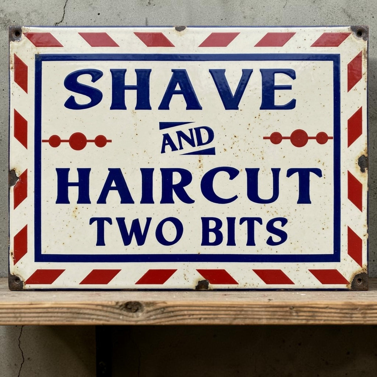 Classic two bits barber sign
