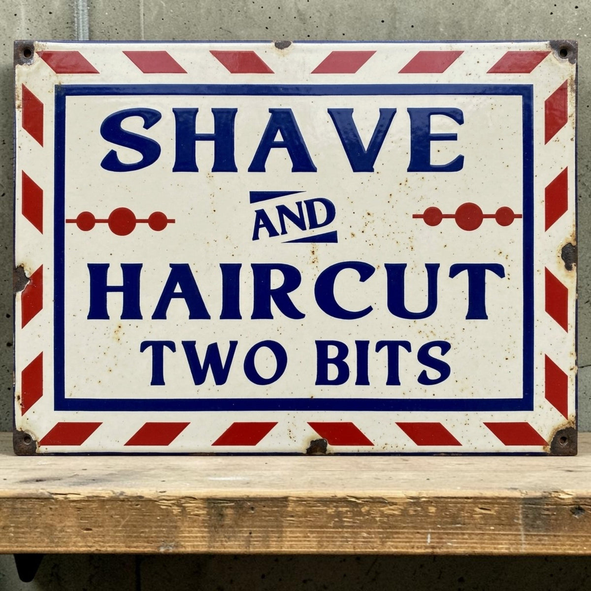 Classic two bits barber sign
