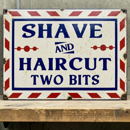 Classic two bits barber sign
