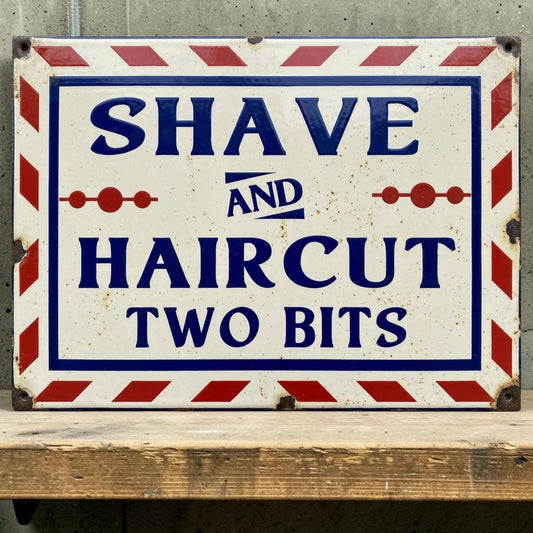 Classic two bits barber sign
